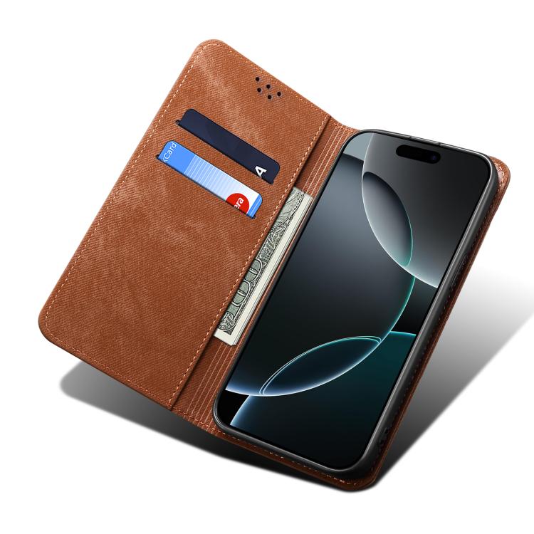 For Motorola Edge 5G 2025 Denim Texture Flip Leather Phone Case(Brown) - free shipping - PMC TechLife - Order now!