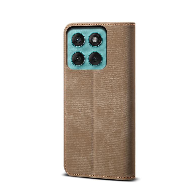 For Motorola Edge 60 Denim Texture Flip Leather Phone Case(Khaki) - free shipping - PMC TechLife - Order now!