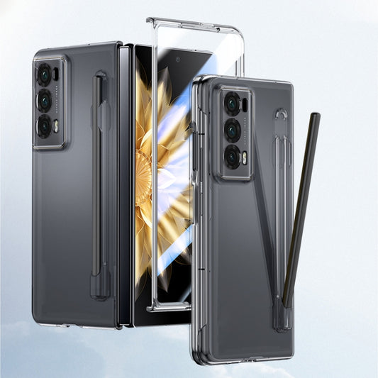 For Honor Magic V2 Integrated Skin Feel PC Phone Case with Pen / Pen Box(Transparent) - Honor Cases by PMC Jewellery | Online Shopping South Africa | PMC Jewellery