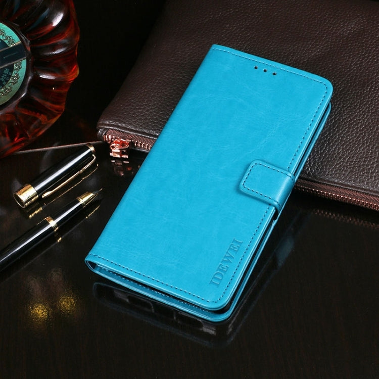 For Samsung Galaxy S24+ 5G idewei Crazy Horse Texture Leather Phone Case(Sky Blue) - free shipping - PMC Jewellery - Order now!