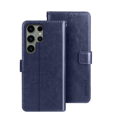 For Samsung Galaxy S24 Ultra 5G idewei Crazy Horse Texture Leather Phone Case(Blue) - Galaxy S24 Ultra 5G Cases by idewei | Online Shopping South Africa | PMC Jewellery | Buy Now Pay Later Mobicred