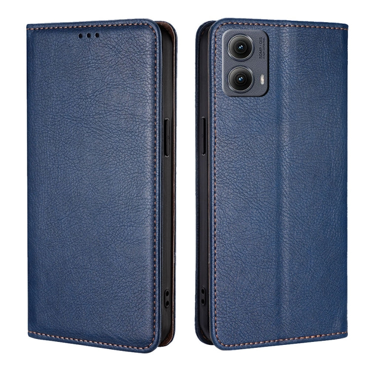 For Motorola Edge 5G 2024 Gloss Oil Solid Color Magnetic Leather Phone Case(Blue) - Motorola Cases by PMC Jewellery | Online Shopping South Africa | PMC Jewellery | Buy Now Pay Later Mobicred