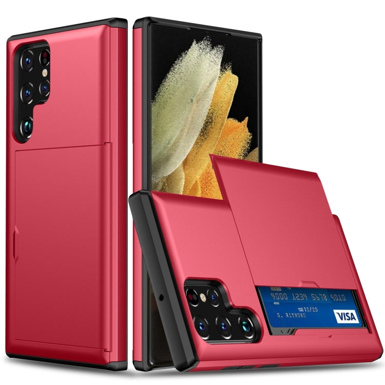 For Samsung Galaxy S24 Ultra 5G Shockproof Armor Phone Case with Card Slot(Red) - Galaxy S24 Ultra 5G Cases by PMC TechLife | Online Shopping South Africa | PMC TechLife