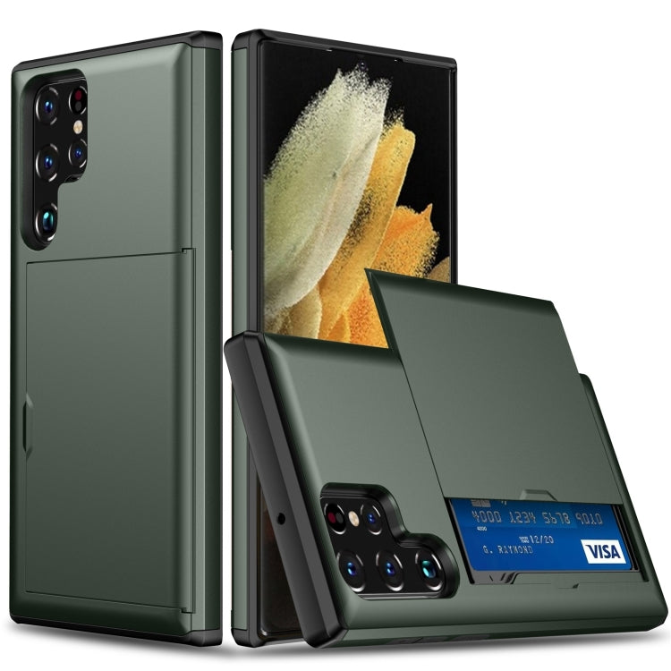 For Samsung Galaxy S24 Ultra 5G Shockproof Armor Phone Case with Card Slot(Dark Green) - Galaxy S24 Ultra 5G Cases by PMC TechLife | Online Shopping South Africa | PMC TechLife