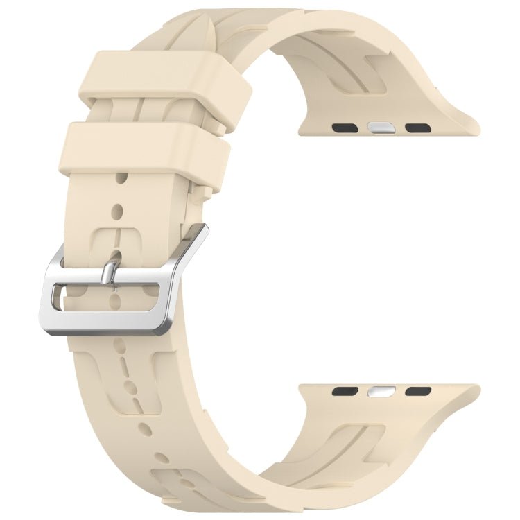 For Apple Watch SE 40mm H Texture Silicone Ladder Buckle Watch Band(Khaki) - free shipping - PMC TechLife - Order now!
