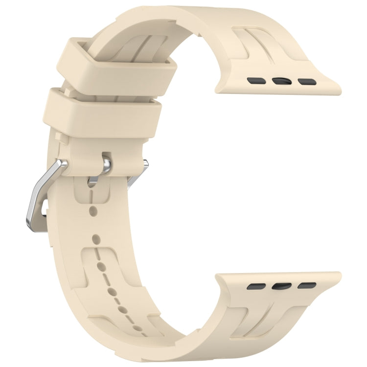 For Apple Watch Series 6 40mm H Texture Silicone Ladder Buckle Watch Band(Khaki) - Watch Bands by PMC TechLife | Online Shopping South Africa | PMC TechLife
