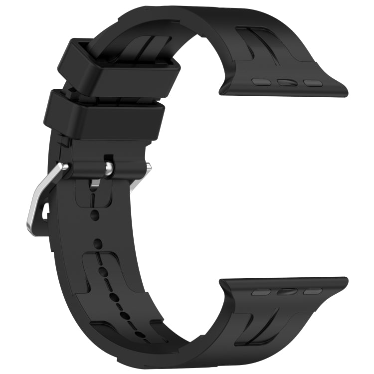 For Apple Watch Series 6 44mm H Texture Silicone Ladder Buckle Watch Band(Black) - free shipping - PMC TechLife - Order now!