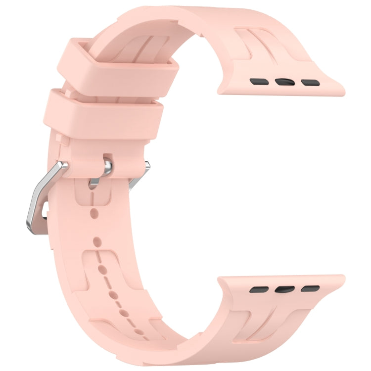 For Apple Watch Series 4 40mm H Texture Silicone Ladder Buckle Watch Band(Retro Rose) - Watch Bands by PMC TechLife | Online Shopping South Africa | PMC TechLife