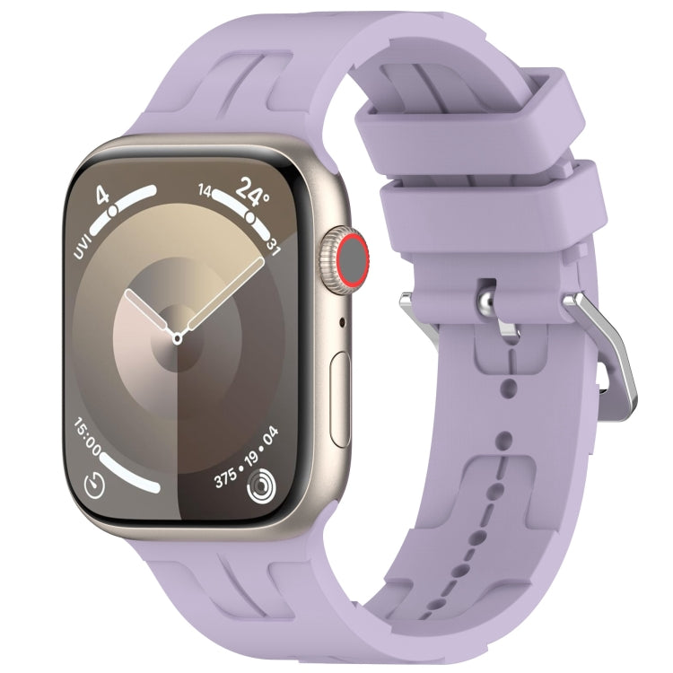 For Apple Watch Series 3 42mm H Texture Silicone Ladder Buckle Watch Band(Purple) - free shipping - PMC TechLife - Order now!