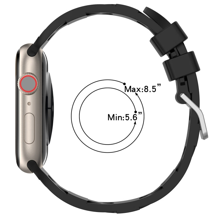 For Apple Watch Series 5 44mm H Texture Silicone Ladder Buckle Watch Band(Starlight) - Watch Bands by PMC TechLife | Online Shopping South Africa | PMC TechLife