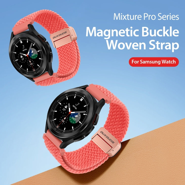 DUX DUCIS Mixture Pro Series Magnetic Buckle Nylon Braid Watch Band, Size:20mm(Guava) - 20mm Bands by DUX DUCIS | Online Shopping South Africa | PMC Jewellery | Buy Now Pay Later Mobicred