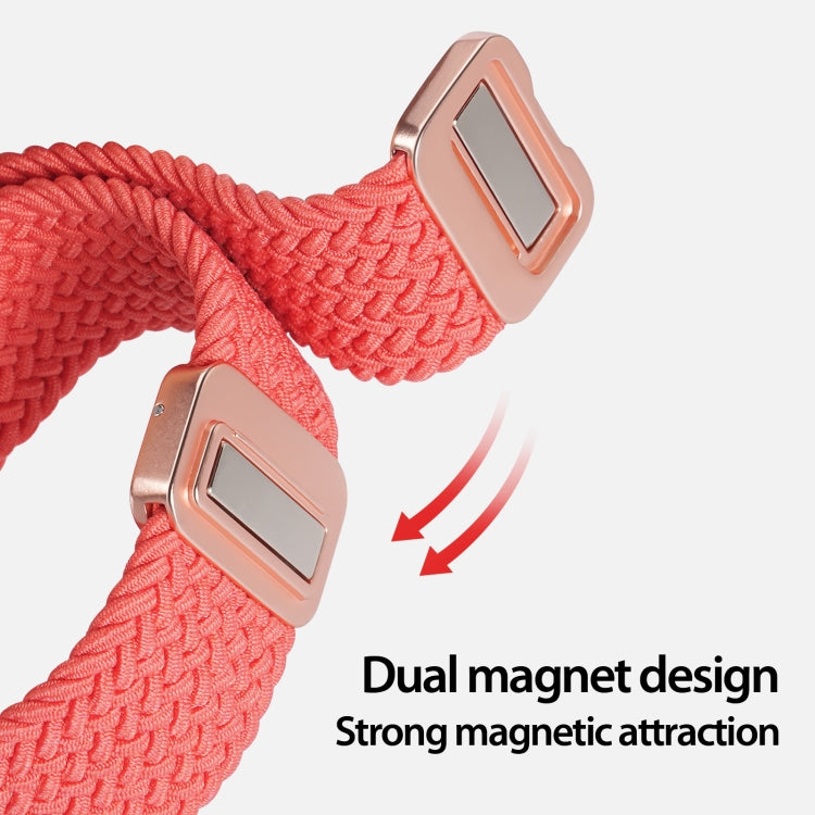 DUX DUCIS Mixture Pro Series Magnetic Buckle Nylon Braid Watch Band, Size:22mm(Guava) - 22mm Bands by DUX DUCIS | Online Shopping South Africa | PMC Jewellery | Buy Now Pay Later Mobicred