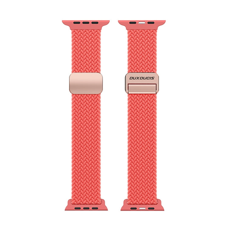 For Apple Watch SE 2023 44mm DUX DUCIS Mixture Pro Series Magnetic Buckle Nylon Braid Watch Band(Guava) - Watch Bands by DUX DUCIS | Online Shopping South Africa | PMC Jewellery | Buy Now Pay Later Mobicred