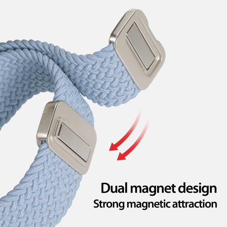 For Apple Watch SE 2023 44mm DUX DUCIS Mixture Pro Series Magnetic Buckle Nylon Braid Watch Band(Light Blue) - Watch Bands by DUX DUCIS | Online Shopping South Africa | PMC Jewellery | Buy Now Pay Later Mobicred