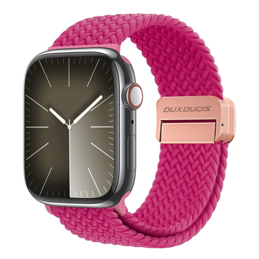 For Apple Watch SE 2023 44mm DUX DUCIS Mixture Pro Series Magnetic Buckle Nylon Braid Watch Band(Raspberry Color) - Watch Bands by DUX DUCIS | Online Shopping South Africa | PMC Jewellery | Buy Now Pay Later Mobicred