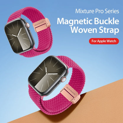 For Apple Watch SE 2023 44mm DUX DUCIS Mixture Pro Series Magnetic Buckle Nylon Braid Watch Band(Raspberry Color) - Watch Bands by DUX DUCIS | Online Shopping South Africa | PMC Jewellery | Buy Now Pay Later Mobicred