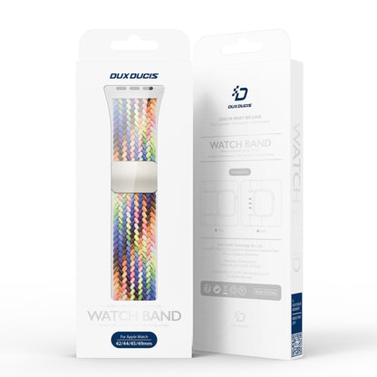 For Apple Watch SE 2023 44mm DUX DUCIS Mixture Pro Series Magnetic Buckle Nylon Braid Watch Band(New Rainbow) - Watch Bands by DUX DUCIS | Online Shopping South Africa | PMC Jewellery | Buy Now Pay Later Mobicred