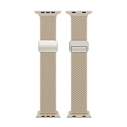 For Apple Watch SE 2023 40mm DUX DUCIS Mixture Pro Series Magnetic Buckle Nylon Braid Watch Band(Beige) - Watch Bands by DUX DUCIS | Online Shopping South Africa | PMC Jewellery | Buy Now Pay Later Mobicred