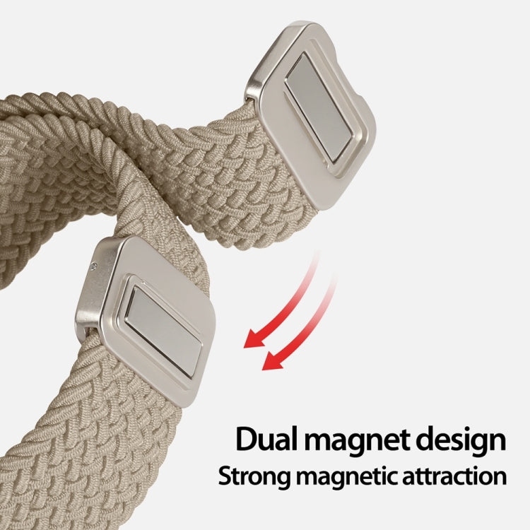 For Apple Watch SE 2023 40mm DUX DUCIS Mixture Pro Series Magnetic Buckle Nylon Braid Watch Band(Beige) - Watch Bands by DUX DUCIS | Online Shopping South Africa | PMC Jewellery | Buy Now Pay Later Mobicred