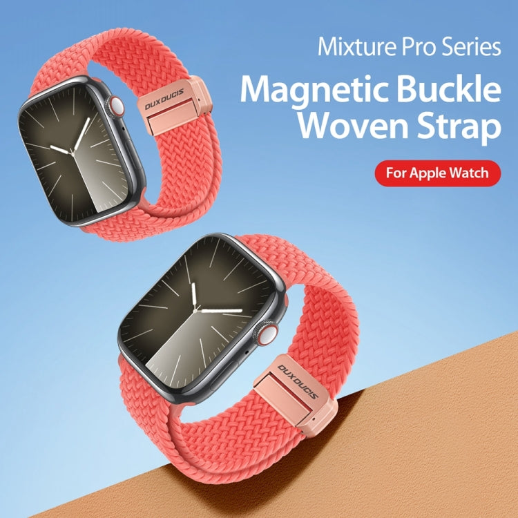 For Apple Watch SE 2023 40mm DUX DUCIS Mixture Pro Series Magnetic Buckle Nylon Braid Watch Band(Guava) - Watch Bands by DUX DUCIS | Online Shopping South Africa | PMC Jewellery | Buy Now Pay Later Mobicred