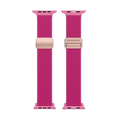 For Apple Watch SE 2023 40mm DUX DUCIS Mixture Pro Series Magnetic Buckle Nylon Braid Watch Band(Raspberry Color) - Watch Bands by DUX DUCIS | Online Shopping South Africa | PMC Jewellery | Buy Now Pay Later Mobicred