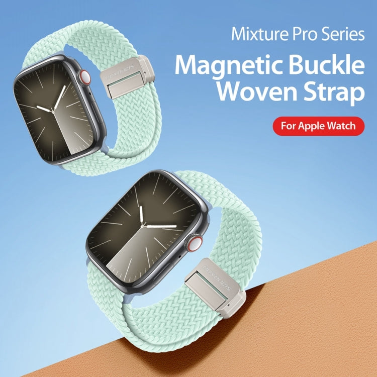 For Apple Watch SE 2023 40mm DUX DUCIS Mixture Pro Series Magnetic Buckle Nylon Braid Watch Band(Light Mint) - Watch Bands by DUX DUCIS | Online Shopping South Africa | PMC Jewellery | Buy Now Pay Later Mobicred