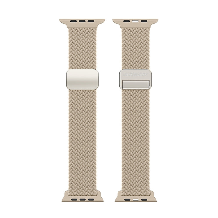 For Apple Watch Series 9 41mm DUX DUCIS Mixture Pro Series Magnetic Buckle Nylon Braid Watch Band(Beige) - Watch Bands by DUX DUCIS | Online Shopping South Africa | PMC Jewellery | Buy Now Pay Later Mobicred