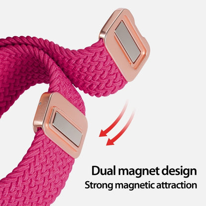 For Apple Watch Series 9 41mm DUX DUCIS Mixture Pro Series Magnetic Buckle Nylon Braid Watch Band(Raspberry Color) - Watch Bands by DUX DUCIS | Online Shopping South Africa | PMC Jewellery | Buy Now Pay Later Mobicred