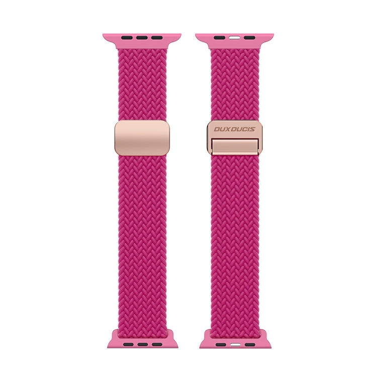 For Apple Watch Series 8 41mm DUX DUCIS Mixture Pro Series Magnetic Buckle Nylon Braid Watch Band(Raspberry Color) - Watch Bands by DUX DUCIS | Online Shopping South Africa | PMC Jewellery | Buy Now Pay Later Mobicred