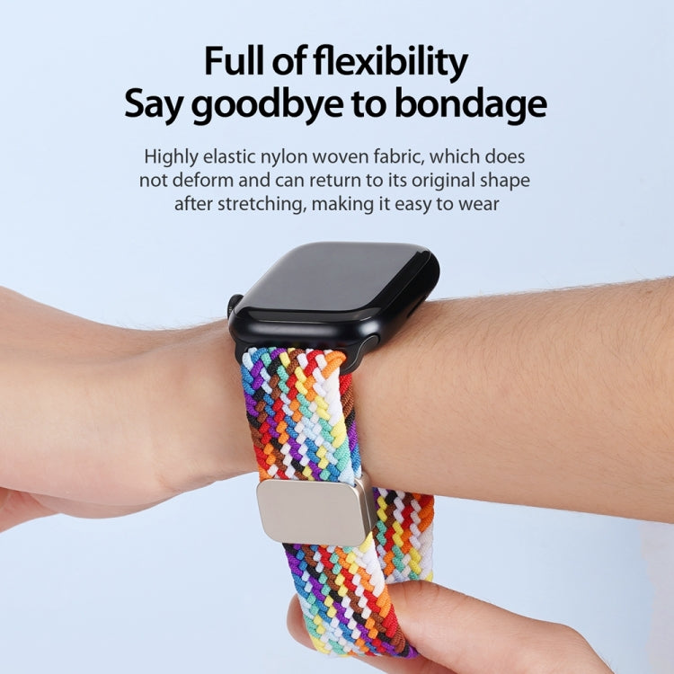 For Apple Watch SE 2022 40mm DUX DUCIS Mixture Pro Series Magnetic Buckle Nylon Braid Watch Band(Rainbow) - Watch Bands by DUX DUCIS | Online Shopping South Africa | PMC Jewellery | Buy Now Pay Later Mobicred