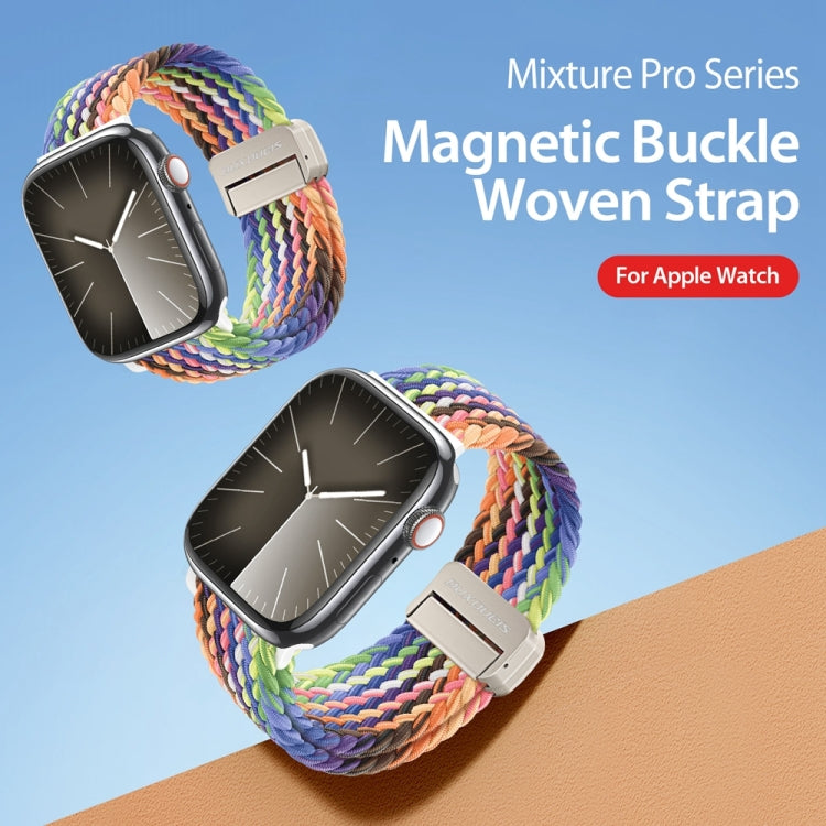 For Apple Watch SE 2022 40mm DUX DUCIS Mixture Pro Series Magnetic Buckle Nylon Braid Watch Band(New Rainbow) - Watch Bands by DUX DUCIS | Online Shopping South Africa | PMC Jewellery | Buy Now Pay Later Mobicred