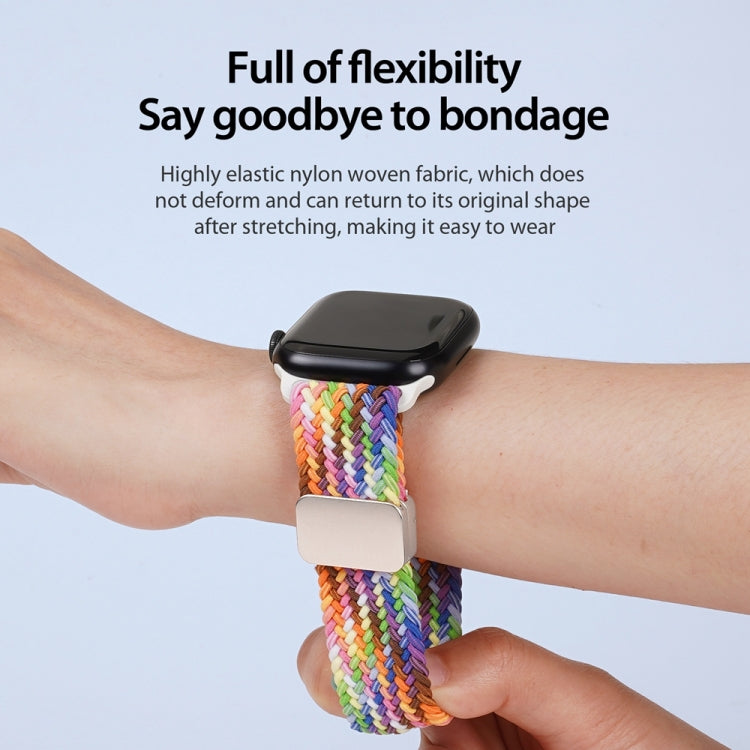 For Apple Watch Series 7 41mm DUX DUCIS Mixture Pro Series Magnetic Buckle Nylon Braid Watch Band(New Rainbow) - Watch Bands by DUX DUCIS | Online Shopping South Africa | PMC Jewellery | Buy Now Pay Later Mobicred