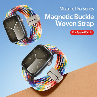 For Apple Watch Series 7 45mm DUX DUCIS Mixture Pro Series Magnetic Buckle Nylon Braid Watch Band(Rainbow) - Watch Bands by DUX DUCIS | Online Shopping South Africa | PMC Jewellery | Buy Now Pay Later Mobicred