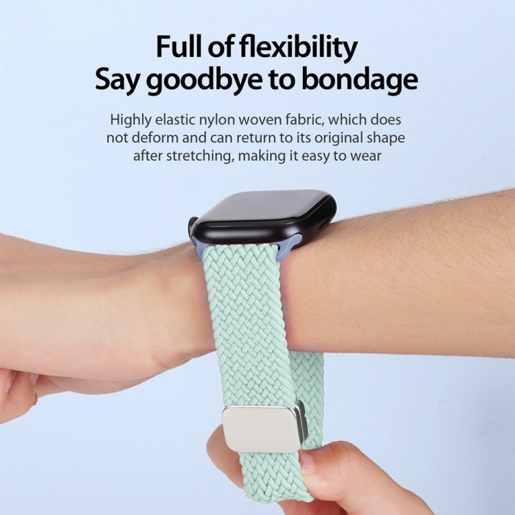 For Apple Watch SE 44mm DUX DUCIS Mixture Pro Series Magnetic Buckle Nylon Braid Watch Band(Light Mint) - Watch Bands by DUX DUCIS | Online Shopping South Africa | PMC Jewellery | Buy Now Pay Later Mobicred