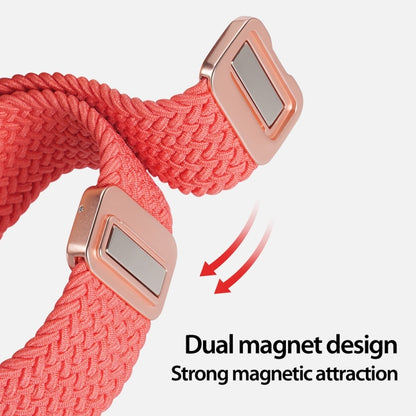 For Apple Watch Series 6 44mm DUX DUCIS Mixture Pro Series Magnetic Buckle Nylon Braid Watch Band(Guava) - Watch Bands by DUX DUCIS | Online Shopping South Africa | PMC Jewellery | Buy Now Pay Later Mobicred