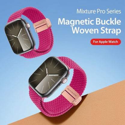 For Apple Watch Series 10 46mm DUX DUCIS Mixture Pro Series Magnetic Buckle Nylon Braid Watch Band(Raspberry Color) - Watch Bands by DUX DUCIS | Online Shopping South Africa | PMC Jewellery | Buy Now Pay Later Mobicred