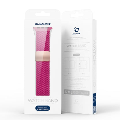 For Apple Watch Series 10 46mm DUX DUCIS Mixture Pro Series Magnetic Buckle Nylon Braid Watch Band(Raspberry Color) - Watch Bands by DUX DUCIS | Online Shopping South Africa | PMC Jewellery | Buy Now Pay Later Mobicred