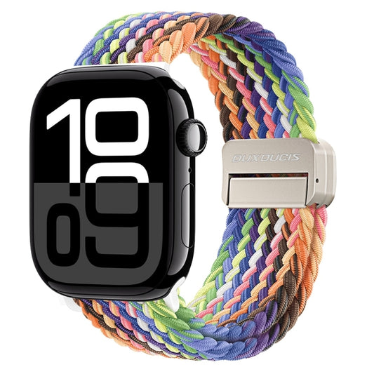 For Apple Watch Series 10 46mm DUX DUCIS Mixture Pro Series Magnetic Buckle Nylon Braid Watch Band(New Rainbow) - Watch Bands by DUX DUCIS | Online Shopping South Africa | PMC Jewellery | Buy Now Pay Later Mobicred