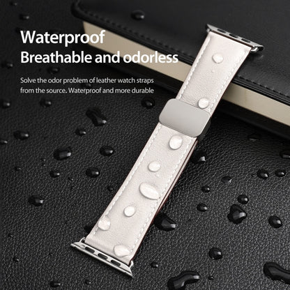 For Apple Watch Series 9 41mm DUX DUCIS YA Series Magnetic Buckle Genuine Leather Watch Band(White) - Watch Bands by DUX DUCIS | Online Shopping South Africa | PMC Jewellery | Buy Now Pay Later Mobicred