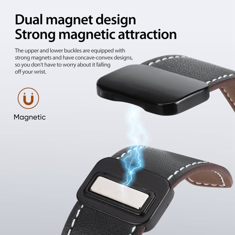 For Apple Watch Ultra 49mm DUX DUCIS YA Series Magnetic Buckle Genuine Leather Watch Band(Black) - free shipping - PMC Jewellery - Order now!