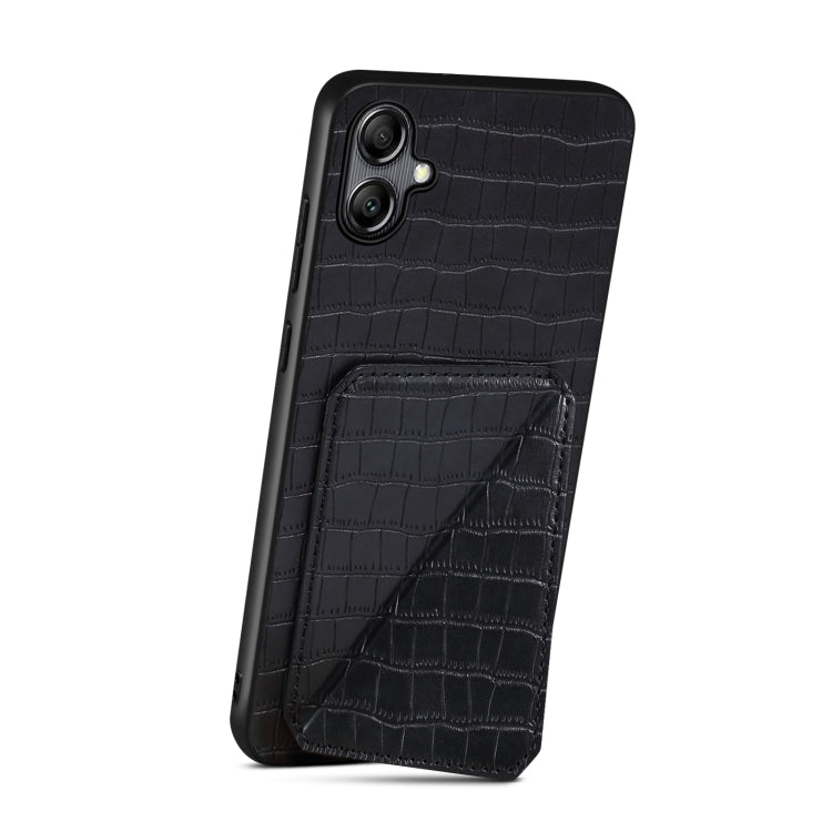 For Samsung Galaxy S24 5G Denior Imitation Crocodile Leather Back Phone Case with Holder(Black) - Galaxy S24 5G Cases by Denior | Online Shopping South Africa | PMC Jewellery | Buy Now Pay Later Mobicred