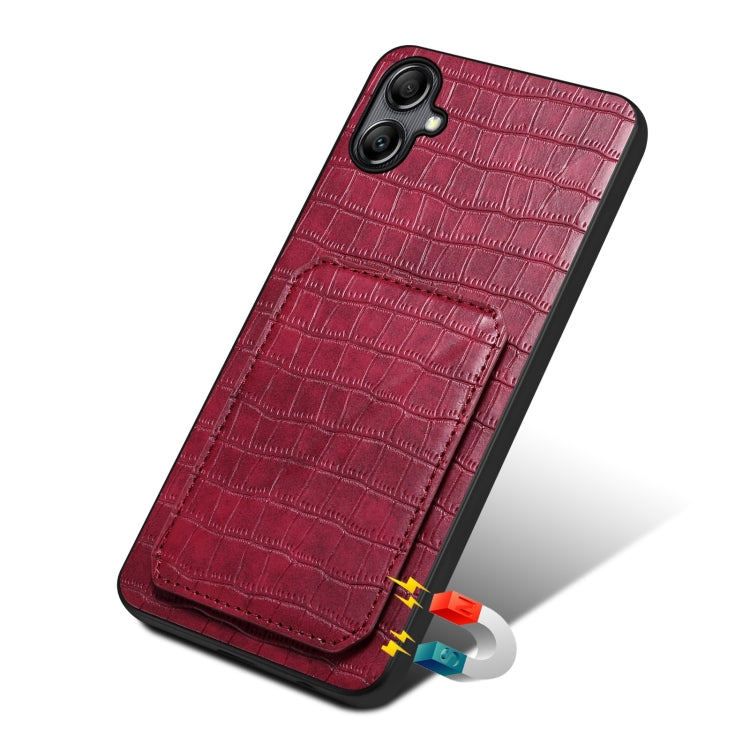 For Samsung Galaxy S24 Ultra 5G Denior Imitation Crocodile Leather Back Phone Case with Holder(Rose Red) - free shipping - PMC Jewellery - Order now!