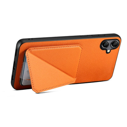 For Samsung Galaxy S24 Ultra 5G Denior Imitation Calf Leather Back Phone Case with Holder(Orange) - Galaxy S24 Ultra 5G Cases by Denior | Online Shopping South Africa | PMC Jewellery | Buy Now Pay Later Mobicred