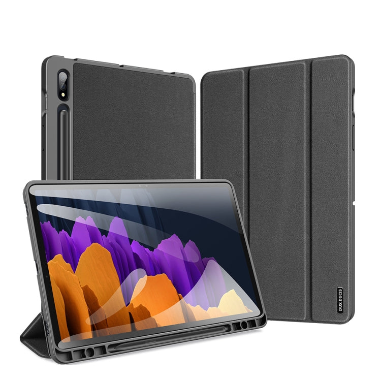 For Samsung Galaxy Tab S7 11 inch DUX DUCIS Domo Series Horizontal Flip Magnetic PU Leather Case with Three-folding Holder & Sleep / Wake-up Function & Pen Slot(Black) - Other Galaxy Tab PC by DUX DUCIS | Online Shopping South Africa | PMC Jewellery | Buy Now Pay Later Mobicred