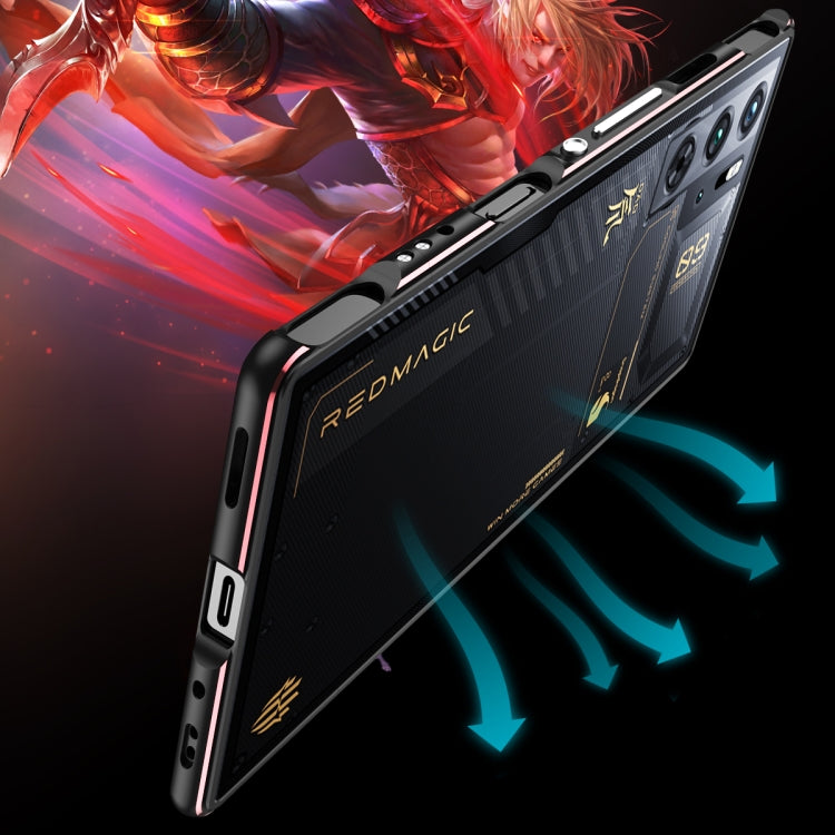 For ZTE nubia Red Magic 10 Pro / 10 Pro+ Aurora Series Metal Frame Phone Case(Black Blue) - ZTE Cases by PMC TechLife | Online Shopping South Africa | PMC TechLife | Buy Now Pay Later Mobicred