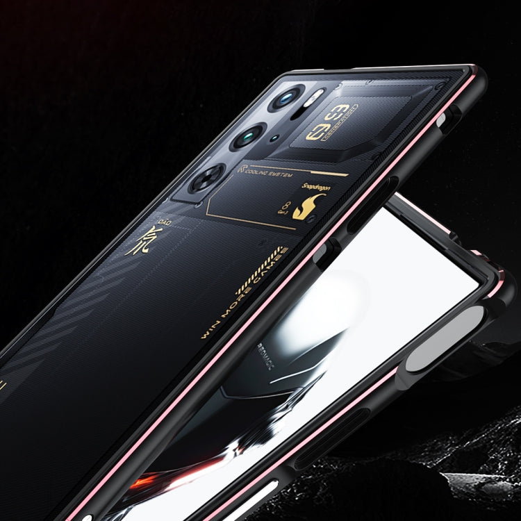 For ZTE nubia Red Magic 10 Pro / 10 Pro+ Aurora Series Metal Frame Phone Case(Black Purple) - ZTE Cases by PMC TechLife | Online Shopping South Africa | PMC TechLife | Buy Now Pay Later Mobicred