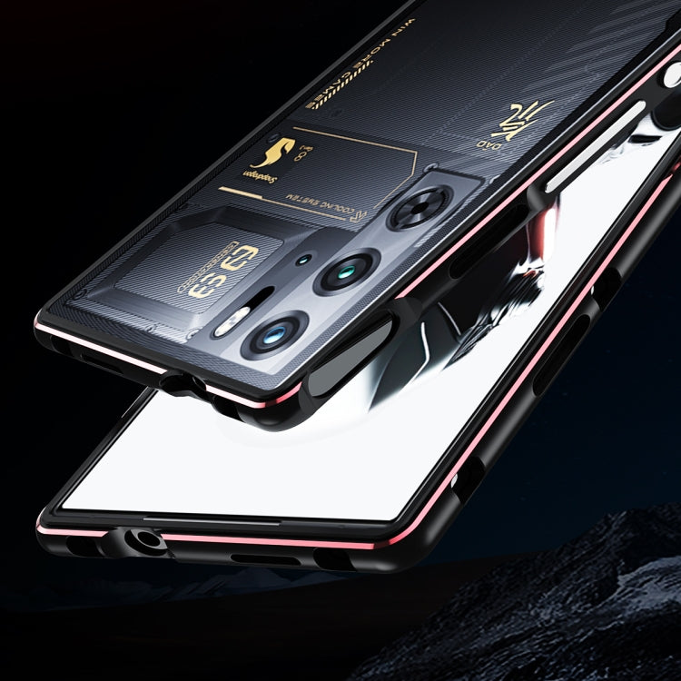 For ZTE nubia Red Magic 10 Pro / 10 Pro+ Aurora Series Metal Frame Phone Case(Black Yellow) - ZTE Cases by PMC TechLife | Online Shopping South Africa | PMC TechLife | Buy Now Pay Later Mobicred