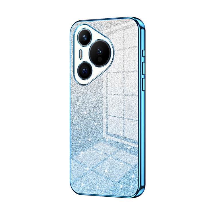 For Huawei Pura 70 Gradient Glitter Powder Electroplated Phone Case(Blue) - Huawei Cases by PMC Jewellery | Online Shopping South Africa | PMC Jewellery | Buy Now Pay Later Mobicred