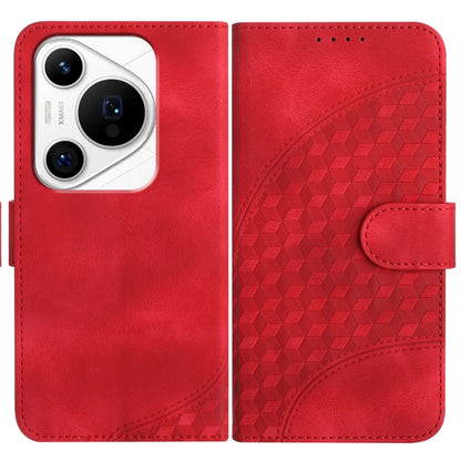 For Huawei Pura 70 Pro/70 Pro+ YX0060 Elephant Head Embossed Phone Leather Case with Lanyard(Red) - Huawei Cases by PMC Jewellery | Online Shopping South Africa | PMC Jewellery | Buy Now Pay Later Mobicred