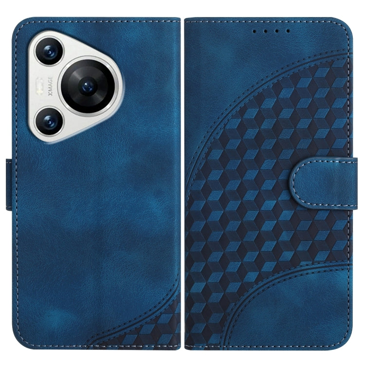 For Huawei Pura 70 YX0060 Elephant Head Embossed Phone Leather Case with Lanyard(Royal Blue) - Huawei Cases by PMC Jewellery | Online Shopping South Africa | PMC Jewellery | Buy Now Pay Later Mobicred